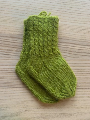 Bērnu vilnas zeķītes (zaļas, 12cm) #015